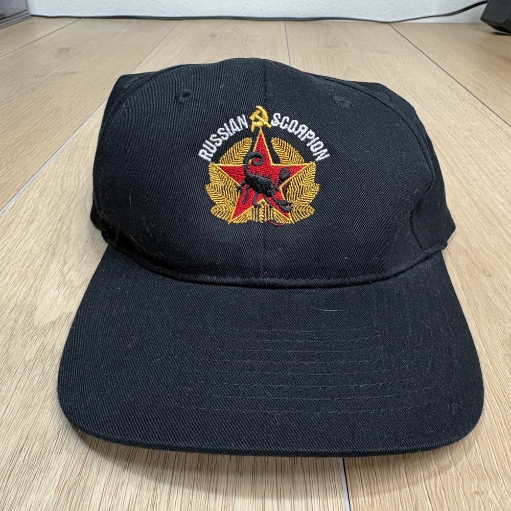 Russian Scorpion Queen Mary Long Beach CA Submarine Hat Black Baseball Cap Mens